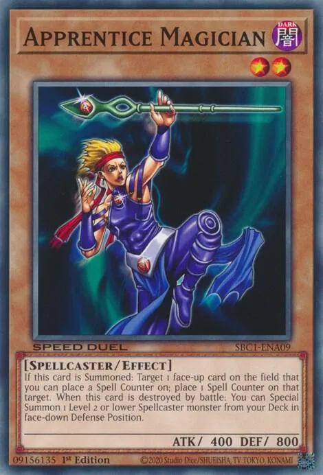 Apprentice Magician SBC1-ENA09 Yu-Gi-Oh card from Speed Duel: Streets of Battle City