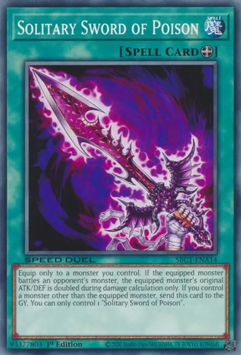 Solitary Sword of Poison SBC1-ENA14 Yu-Gi-Oh card from Speed Duel: Streets of Battle City