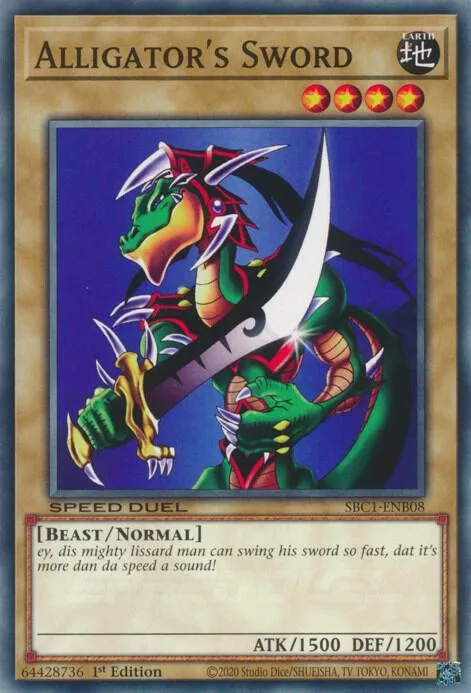 Alligator's Sword SBC1-ENB08 Yu-Gi-Oh card from Speed Duel: Streets of Battle City