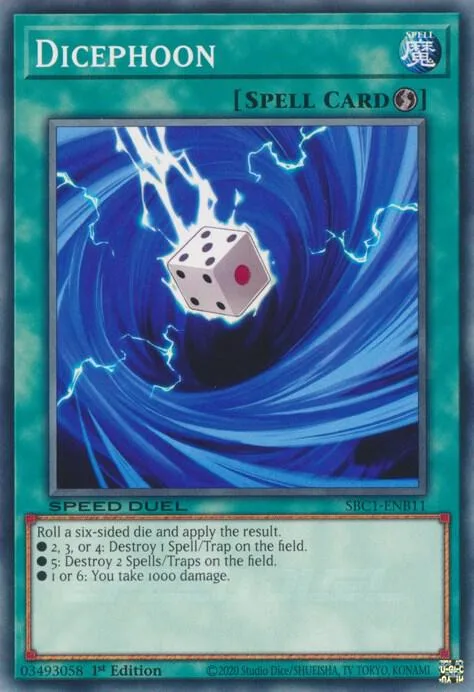 Dicephoon SBC1-ENB11 Yu-Gi-Oh card from Speed Duel: Streets of Battle City