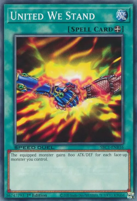 United We Stand SBC1-ENB16 Yu-Gi-Oh card from Speed Duel: Streets of Battle City