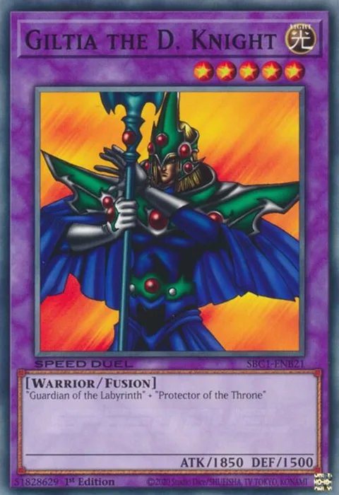 Giltia the D. Knight SBC1-ENB21 Yu-Gi-Oh card from Speed Duel: Streets of Battle City