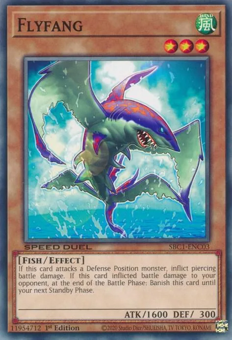 Flyfang SBC1-ENC03 Yu-Gi-Oh card from Speed Duel: Streets of Battle City