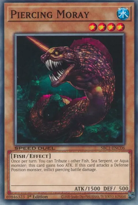 Piercing Moray SBC1-ENC06 Yu-Gi-Oh card from Speed Duel: Streets of Battle City