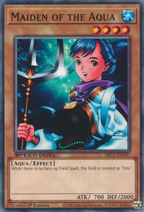 Maiden of the Aqua SBC1-ENC07 Yu-Gi-Oh card from Speed Duel: Streets of Battle City
