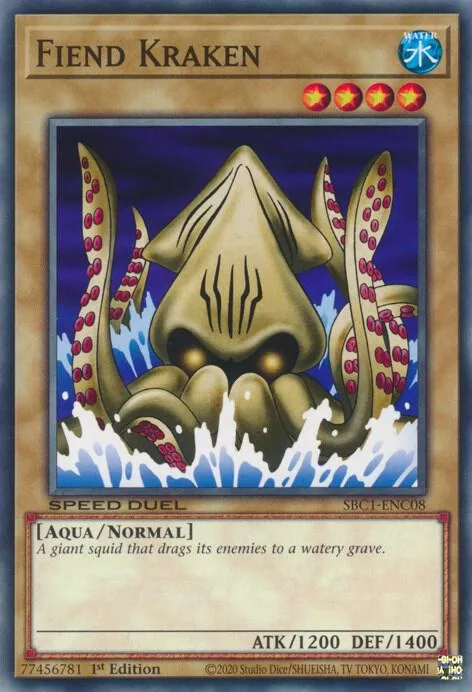 Fiend Kraken SBC1-ENC08 Yu-Gi-Oh card from Speed Duel: Streets of Battle City