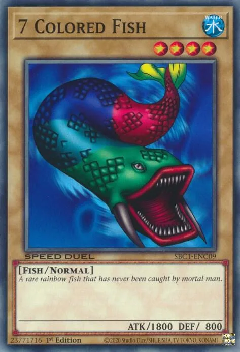 7 Colored Fish SBC1-ENC09 Yu-Gi-Oh card from Speed Duel: Streets of Battle City