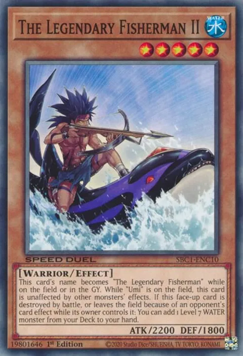 The Legendary Fisherman II SBC1-ENC10 Yu-Gi-Oh card from Speed Duel: Streets of Battle City