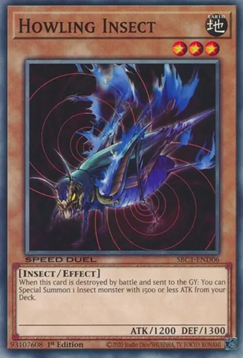 Howling Insect SBC1-END06 Yu-Gi-Oh card from Speed Duel: Streets of Battle City