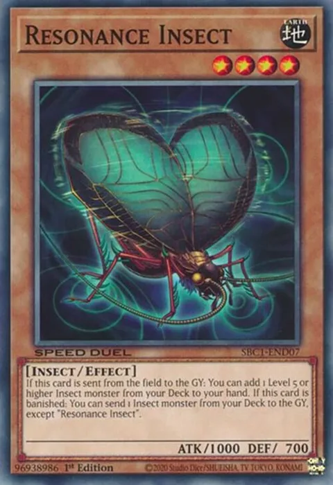 Resonance Insect SBC1-END07 Yu-Gi-Oh card from Speed Duel: Streets of Battle City