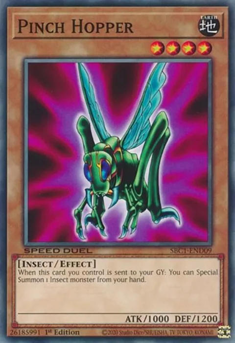 Pinch Hopper SBC1-END09 Yu-Gi-Oh card from Speed Duel: Streets of Battle City