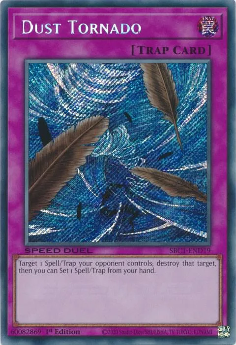 Dust Tornado Secret Rare SBC1-END19 Yu-Gi-Oh card from Speed Duel: Streets of Battle City