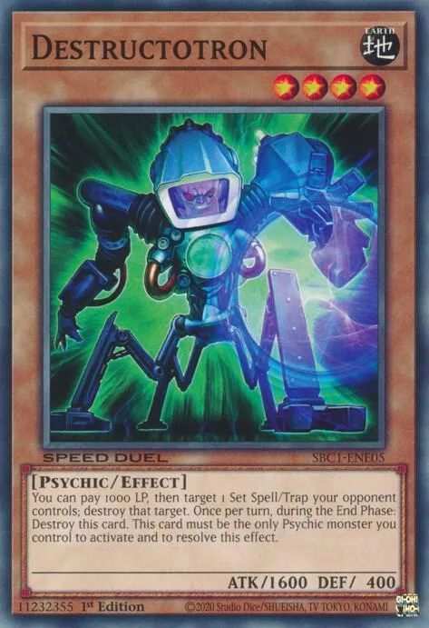 Destructotron SBC1-ENE05 Yu-Gi-Oh card from Speed Duel: Streets of Battle City