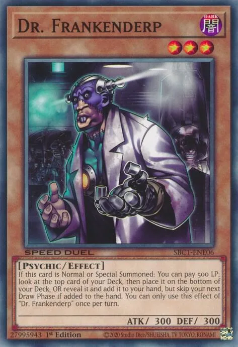 Dr. Frankenderp SBC1-ENE06 Yu-Gi-Oh card from Speed Duel: Streets of Battle City