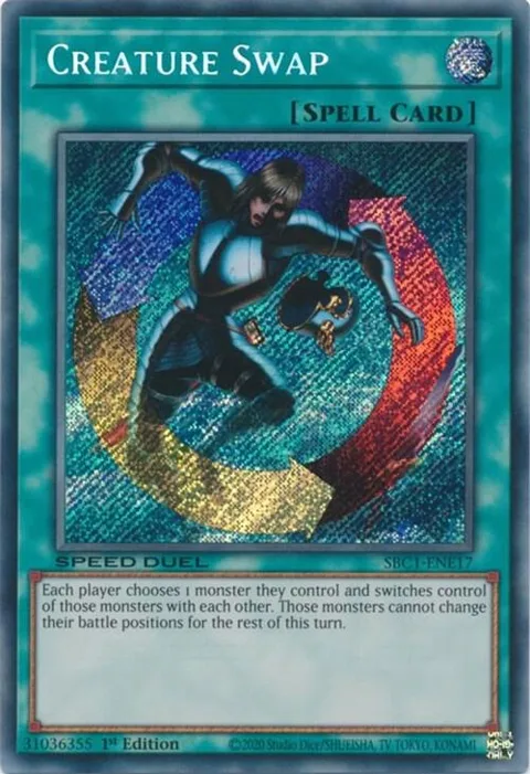 Creature Swap Secret Rare SBC1-ENE17 Yu-Gi-Oh card from Speed Duel: Streets of Battle City