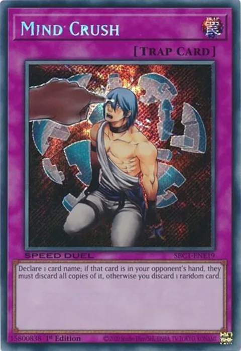 Mind Crush Secret Rare SBC1-ENE19 Yu-Gi-Oh card from Speed Duel: Streets of Battle City