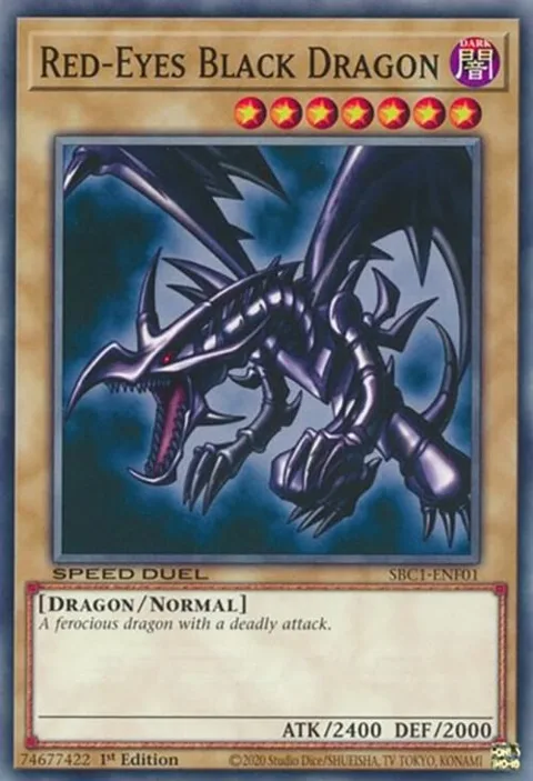 Red-Eyes Black Dragon SBC1-ENF01 Yu-Gi-Oh card from Speed Duel: Streets of Battle City