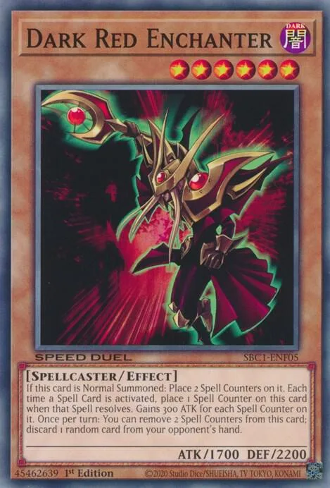 Dark Red Enchanter SBC1-ENF05 Yu-Gi-Oh card from Speed Duel: Streets of Battle City