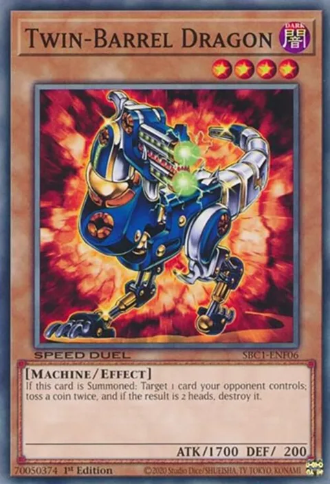 Twin-Barrel Dragon SBC1-ENF06 Yu-Gi-Oh card from Speed Duel: Streets of Battle City