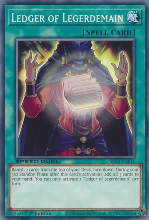 Ledger of Legerdemain SBC1-ENF11 Yu-Gi-Oh card from Speed Duel: Streets of Battle City