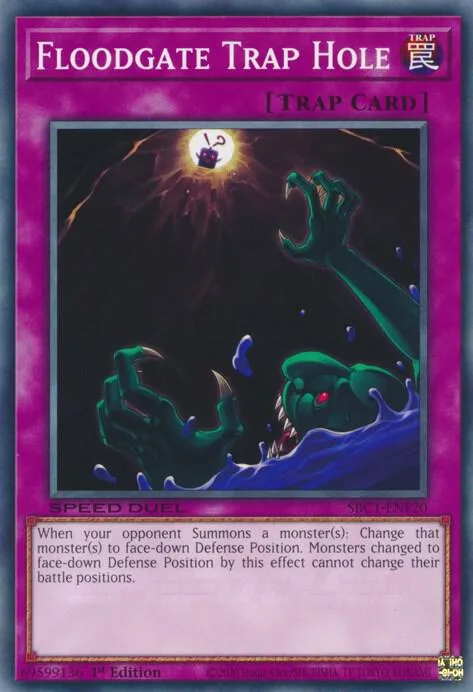 Floodgate Trap Hole SBC1-ENF20 Yu-Gi-Oh card from Speed Duel: Streets of Battle City