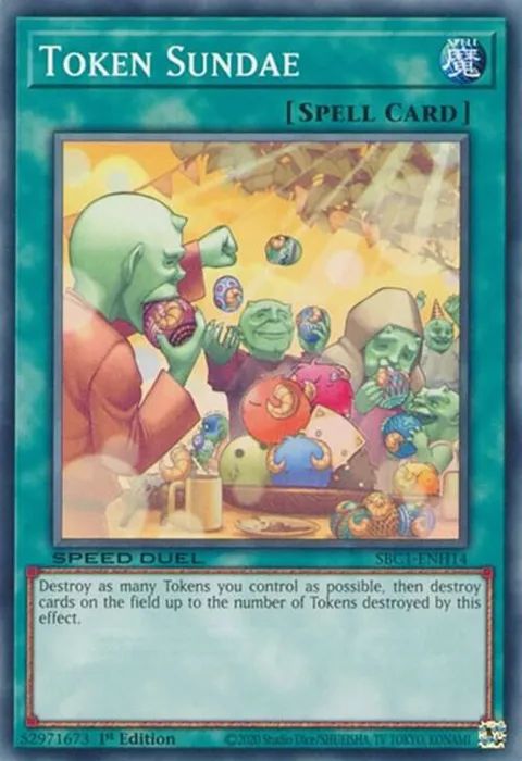 Token Sundae SBC1-ENH14 Yu-Gi-Oh card from Speed Duel: Streets of Battle City
