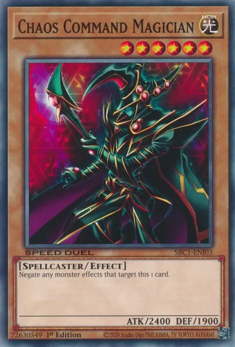 Chaos Command Magician SBC1-ENI03 Yu-Gi-Oh card from Speed Duel: Streets of Battle City