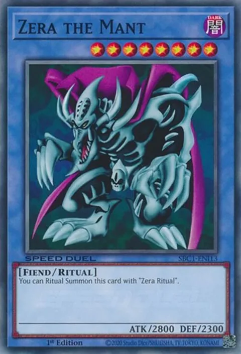 Zera the Mant SBC1-ENI13 Yu-Gi-Oh card from Speed Duel: Streets of Battle City