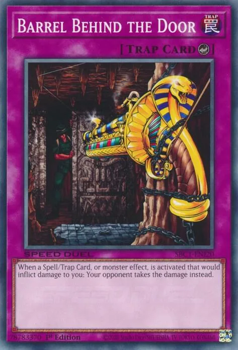 Barrel Behind the Door SBC1-ENI20 Yu-Gi-Oh card from Speed Duel: Streets of Battle City