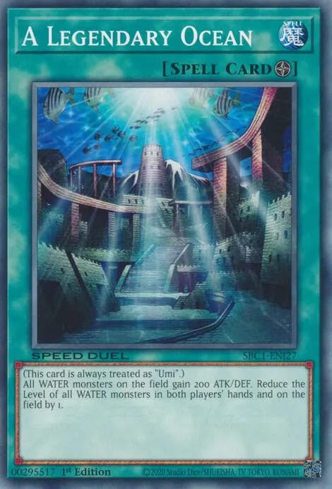 A Legendary Ocean SBC1-ENI27 Yu-Gi-Oh card from Speed Duel: Streets of Battle City