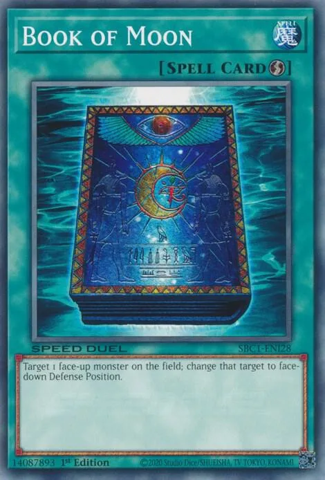 Book of Moon SBC1-ENI28 Yu-Gi-Oh card from Speed Duel: Streets of Battle City