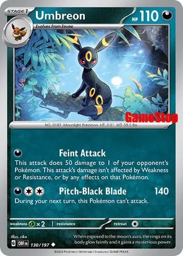 Umbreon - 130/197 GameStop Exclusive #130/197 Reverse Holofoil Pokémon card from Miscellaneous Cards & Products