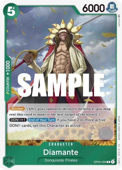 Diamante OP04-028 One Piece card from Kingdoms of Intrigue