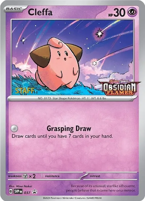 Cleffa - 037 Prerelease [Staff] #037 Holofoil Pokémon card from Scarlet & Violet Promo Cards