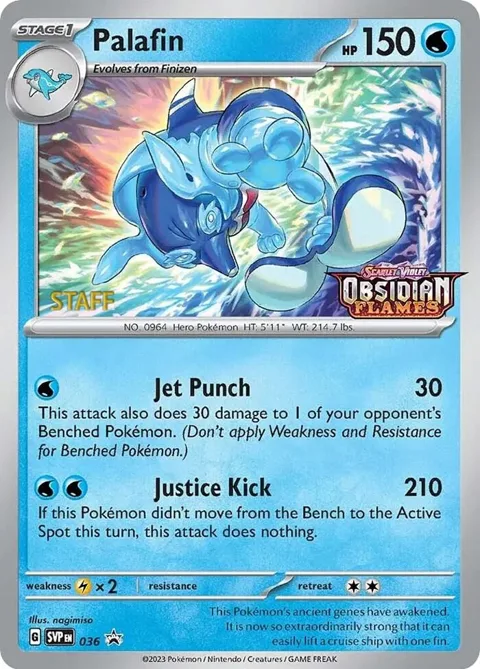 Palafin - 036 Prerelease [Staff] #036 Holofoil Pokémon card from Scarlet & Violet Promo Cards