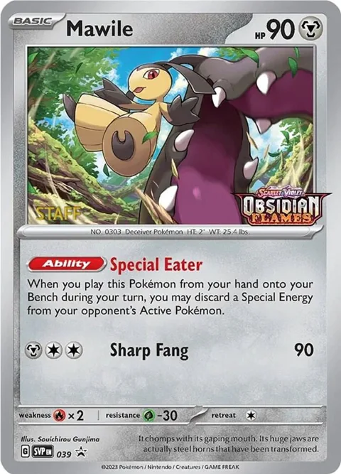 Mawile - 039 Prerelease [Staff] #039 Holofoil Pokémon card from Scarlet & Violet Promo Cards
