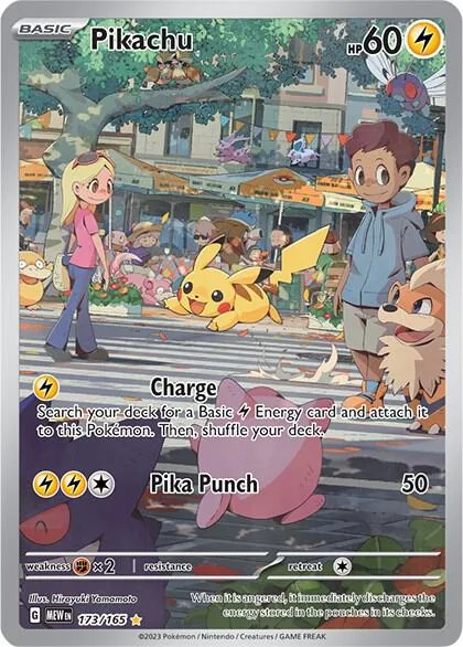 Pikachu #173/165 Holofoil Pokémon card from Scarlet & Violet 151