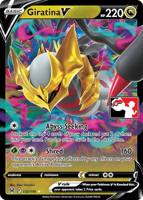 Giratina V #130/196 Holofoil Pokémon card from Prize Pack Series Cards