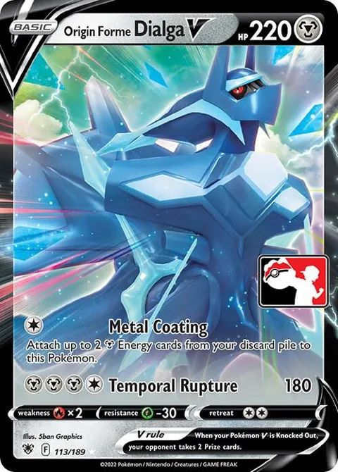 Origin Forme Dialga V #113/189 Holofoil Pokémon card from Prize Pack Series Cards