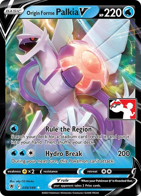 Origin Forme Palkia V #039/189 Holofoil Pokémon card from Prize Pack Series Cards