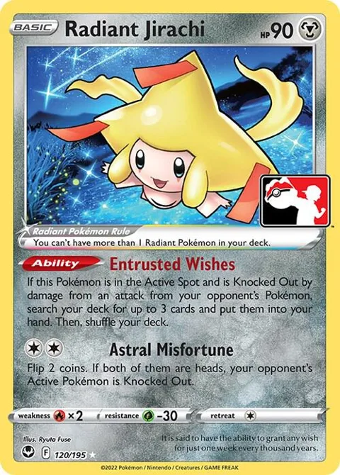 Radiant Jirachi #120/195 Holofoil Pokémon card from Prize Pack Series Cards