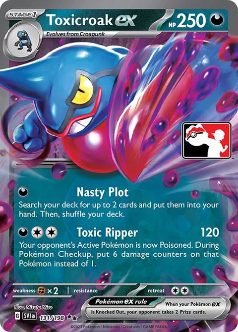 Toxicroak ex #131/198 Holofoil Pokémon card from Prize Pack Series Cards