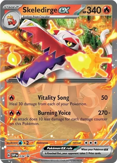 Skeledirge ex #034 Holofoil Pokémon card from Scarlet & Violet Promo Cards