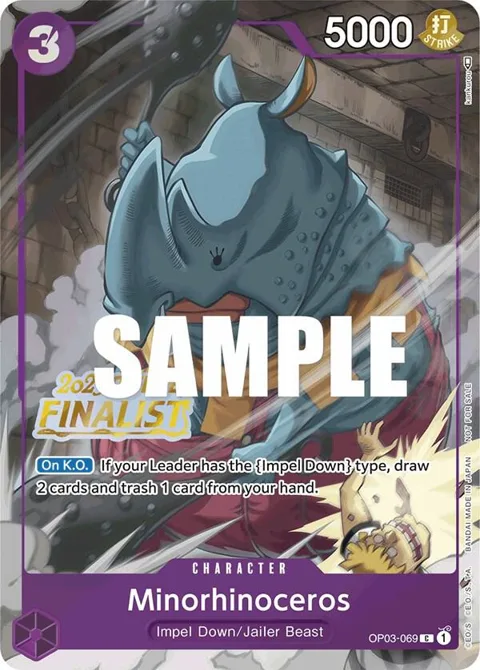 Minorhinoceros Offline Regional 2023 [Finalist] OP03-069 One Piece card from One Piece Promotion Cards