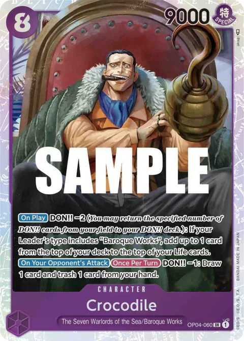 Crocodile OP04-060 One Piece card from Kingdoms of Intrigue