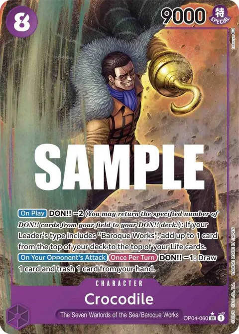 Crocodile Alt Art OP04-060 One Piece card from Kingdoms of Intrigue