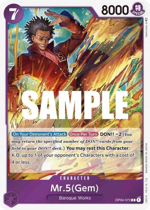 Mr.5 Gem OP04-072 One Piece card from Kingdoms of Intrigue