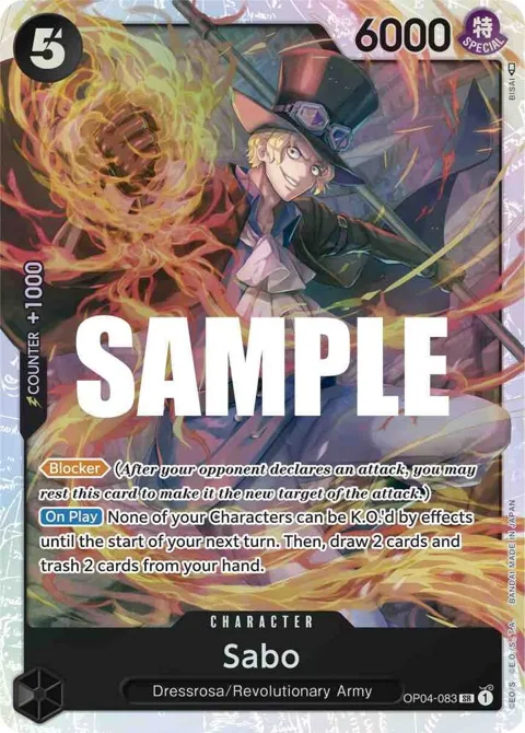Sabo OP04-083 One Piece card from Kingdoms of Intrigue