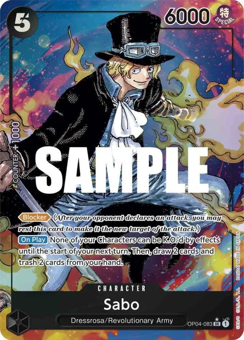 Sabo Alt Art OP04-083 One Piece card from Kingdoms of Intrigue