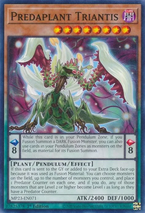 Predaplant Triantis MP23-EN071 Yu-Gi-Oh card from 25th Anniversary Tin: Dueling Heroes Mega Pack